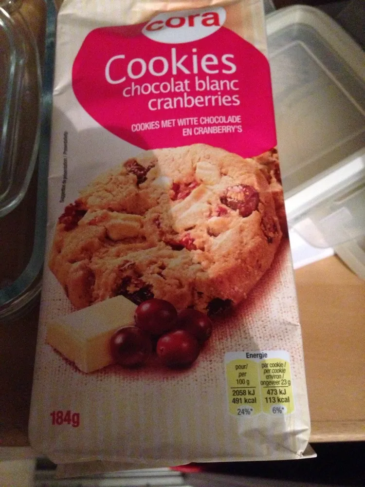 Cookies chocolat blanc cranberries