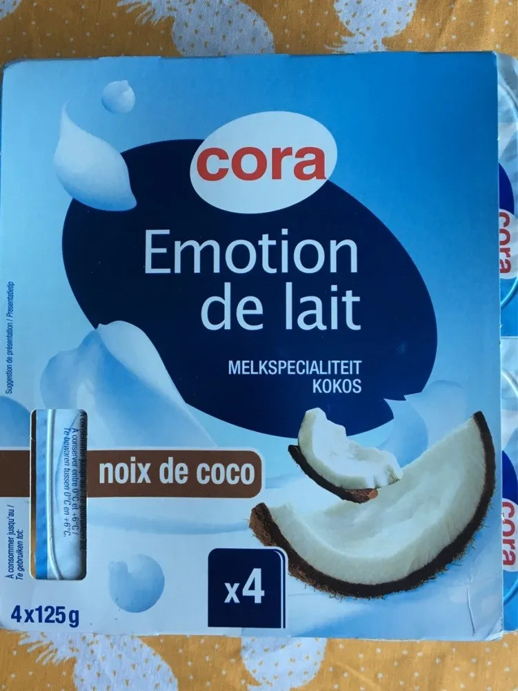 Emotion de lait saveur coco