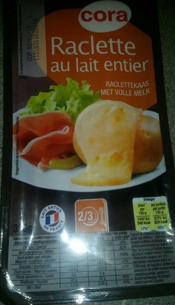 Raclette au lait entier
