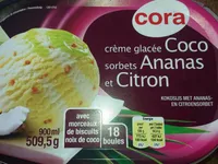 Crème glacée  Coco sorbets Ananas et Citron