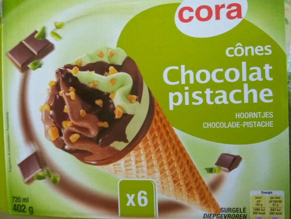 Cônes chocolat pistache