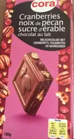 Chocolat au Lait Cranberries, Noix de Pécan, Sucre d'Érable