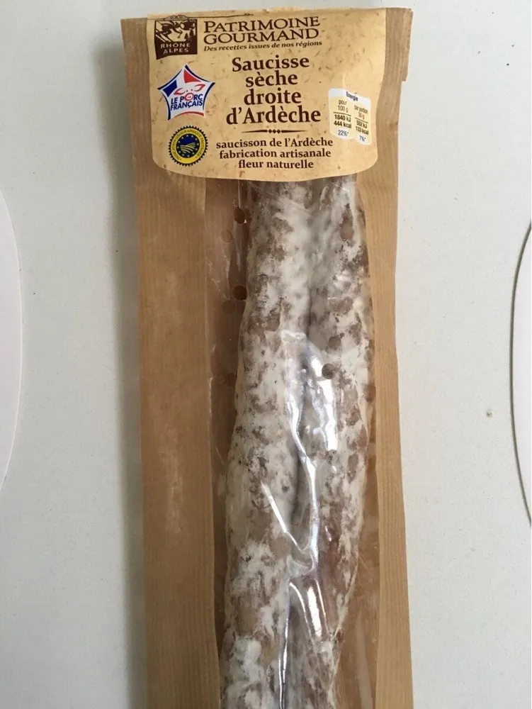 Saucisse sèche droite d'Ardèche