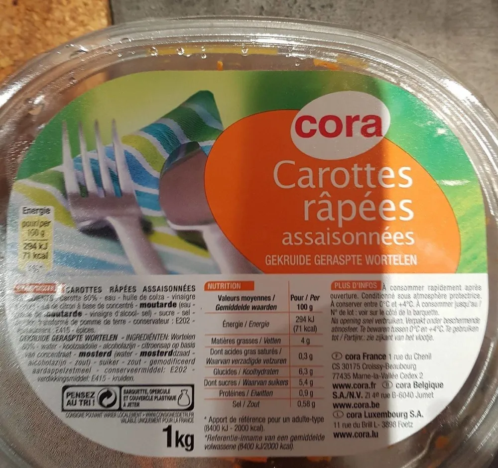 Carottes râpées assaisonnées