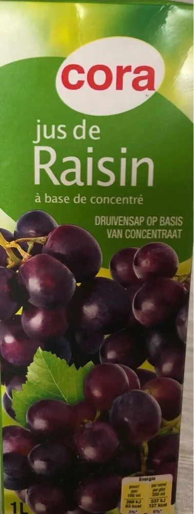 Jus de raisin à base de concentré