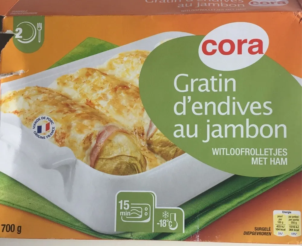 Gratin d'endives au jambon