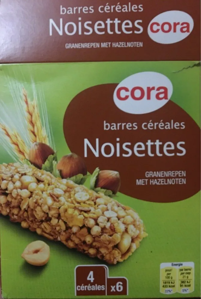 Barres céréales noisettes