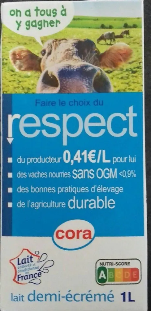 Lait demi écrémé Respect