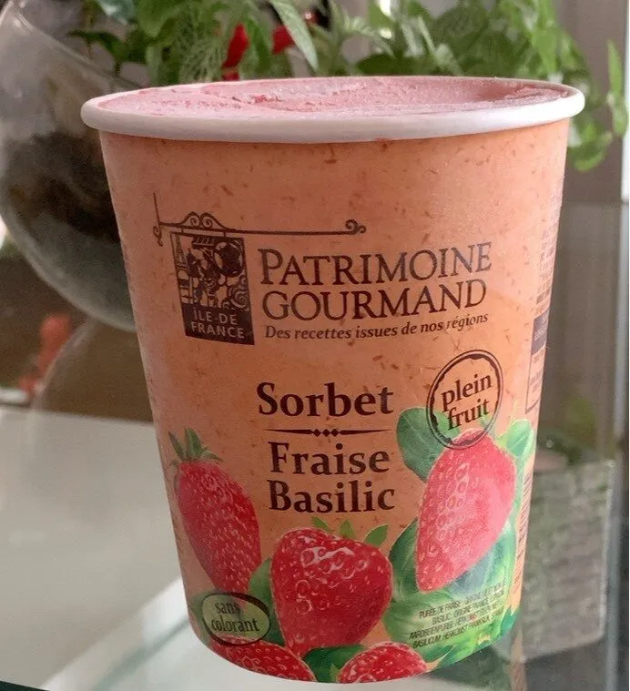 Sorbet fraise basilic