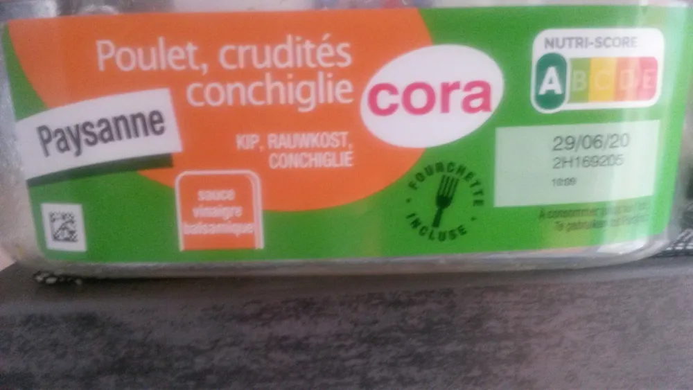 salade paysanne poulet crudites conchiglie