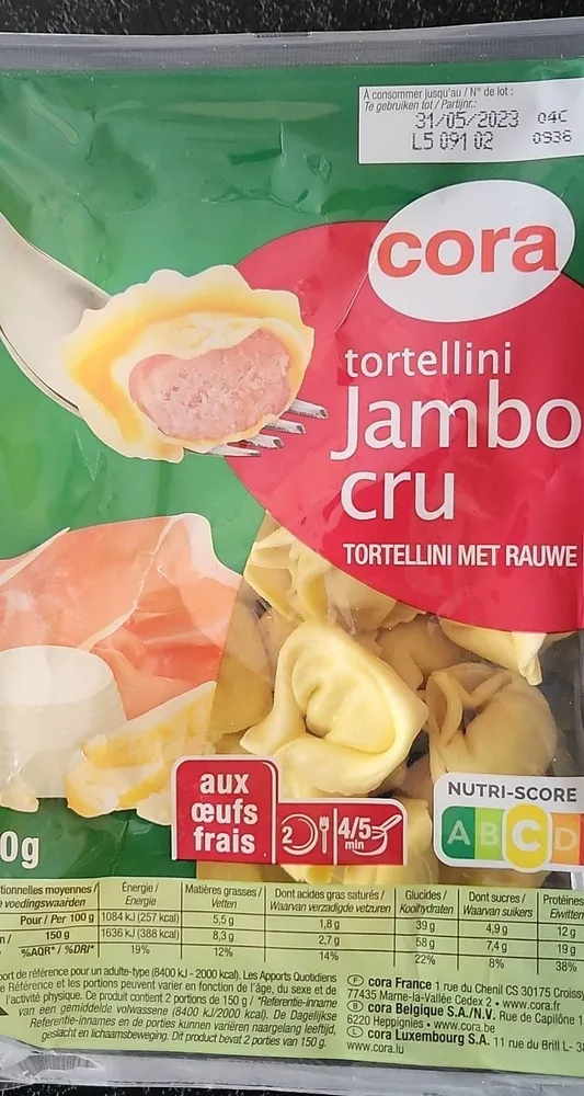 Tortellini jambon cru