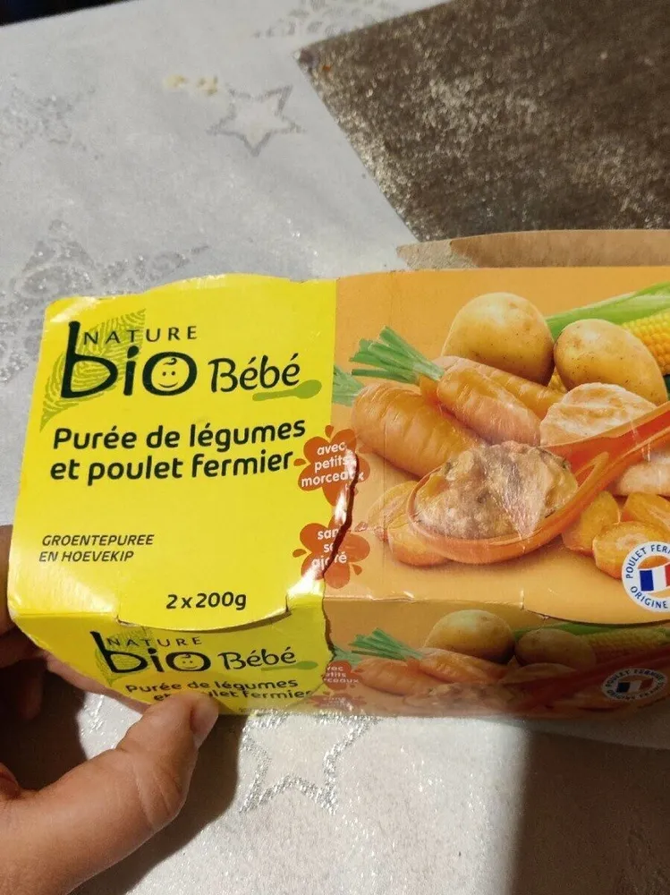 Purée de légumes et poulet fermier