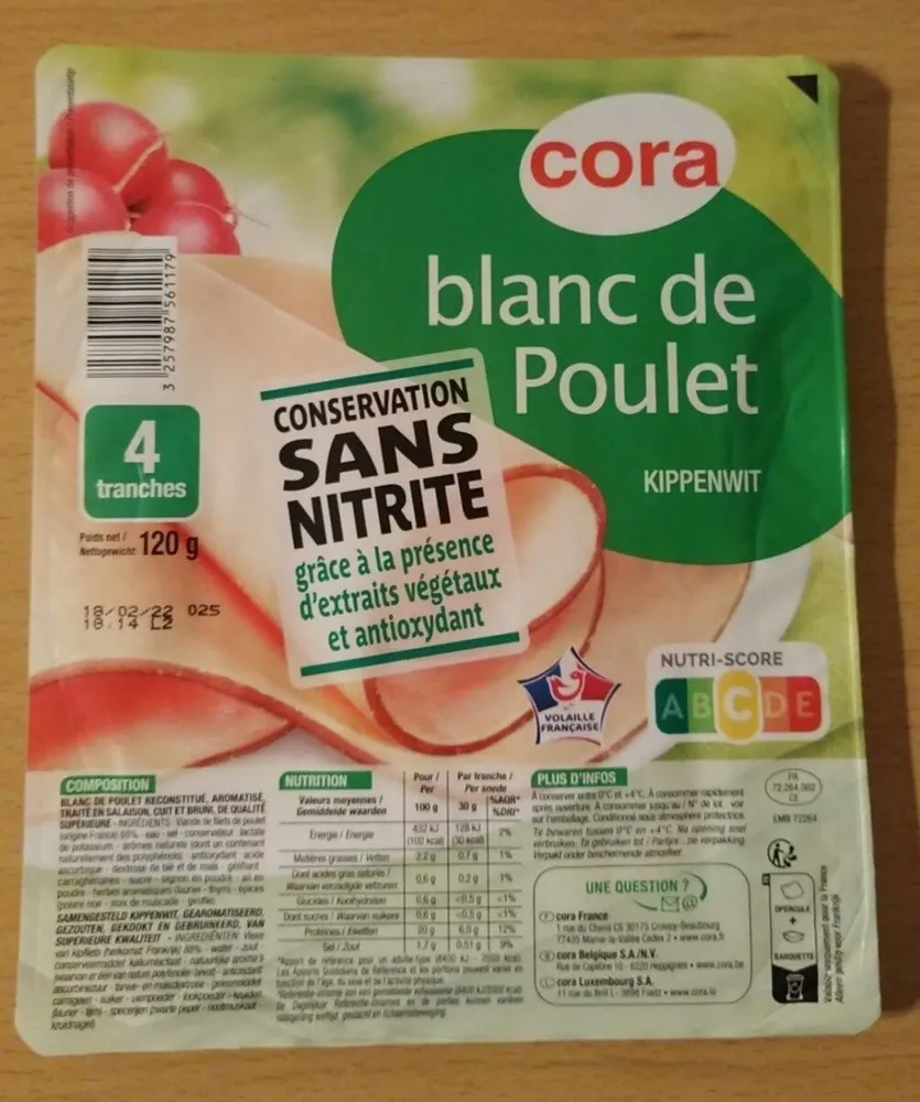 Blanc de poulet conservation sans nitrite