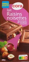 Chocolat lait raisins noisettes