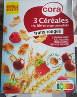 3 céréales riz, blé et orge complets aux fruits rouges