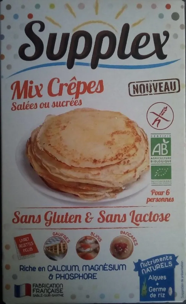 Préparation mix crêpes pancakes gaufres blinis sans gluten bio