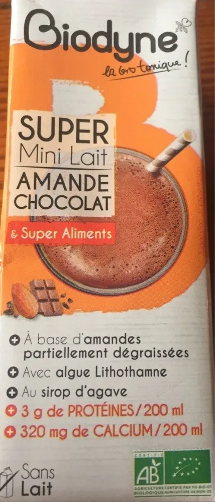 Super mini lait amande chocolat & super aliments