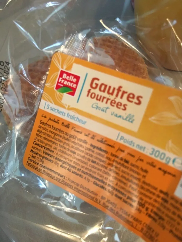 Gaufres Fourrées Goût Vanille