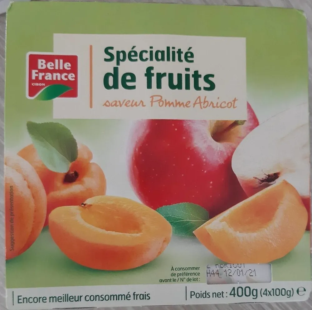 Spécialité de fruits pomme abricot
