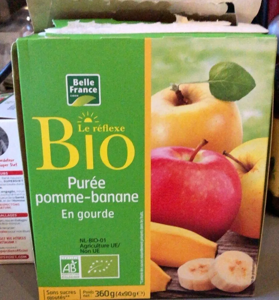 Purée pomme-banane en gourde