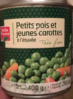 Petits pois et jeunes carottes à l'étuvée très fins