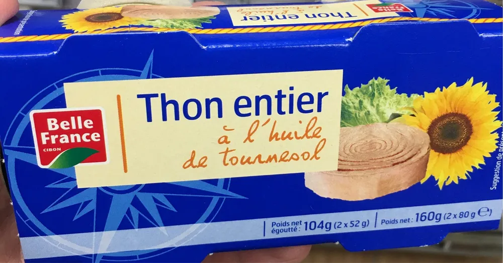 Thon entier a l'huile de tournesol