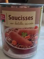 Saucisses aux lentilles cuisinées