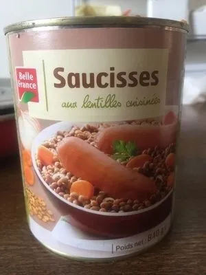 Saucisse aux lentilles cuisinés
