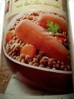 Saucisses aux lentilles cuisinées