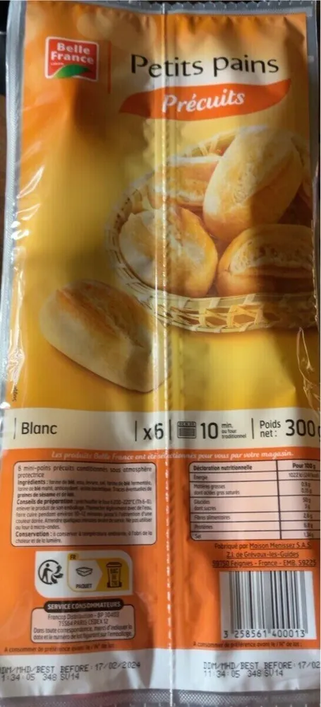 Petits pains précuits