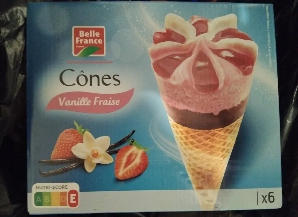 Cônes glacés vanille fraise