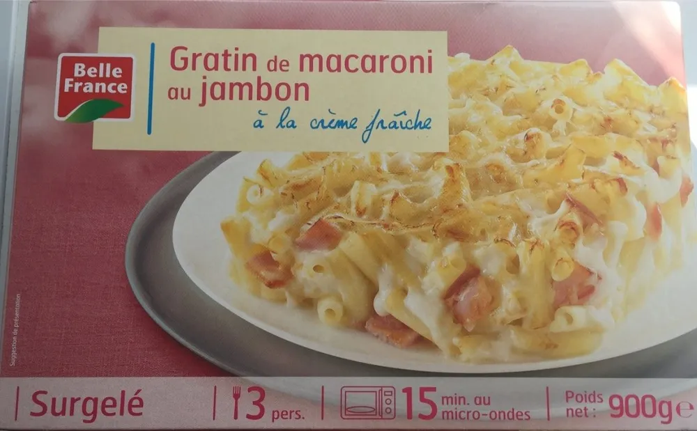 Gratin de macaroni au jambon à la crème fraîche