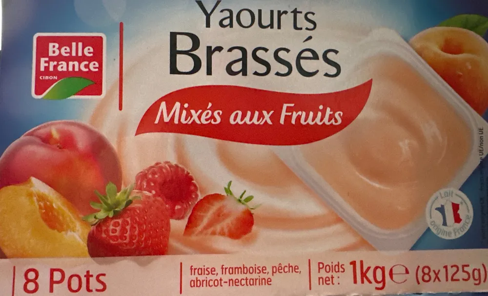 Yaourts brassés mixés aux fruits