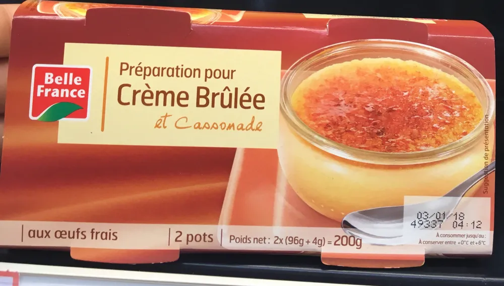Préparation pour Crème brûlée - Sucre roux