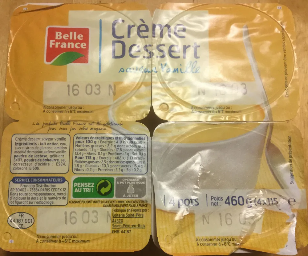 Crème dessert vanille