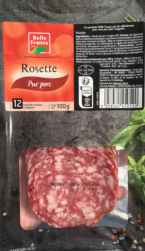 Rosette pur porc