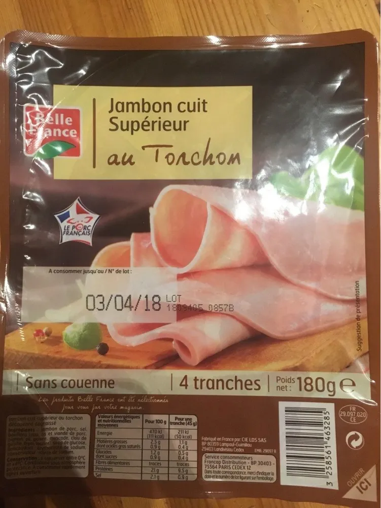 Jambon cuit superieur au Torchon