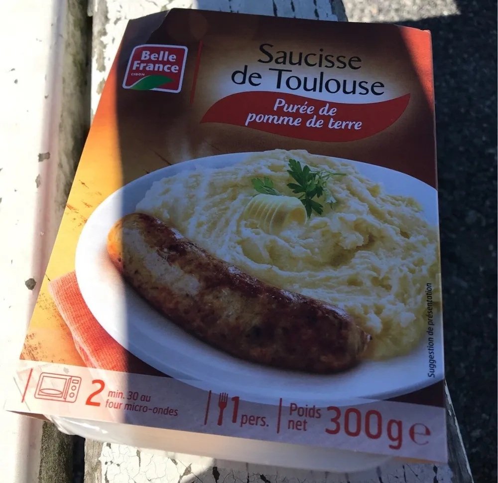 Saucisse de Toulouse purée de pomme de terre