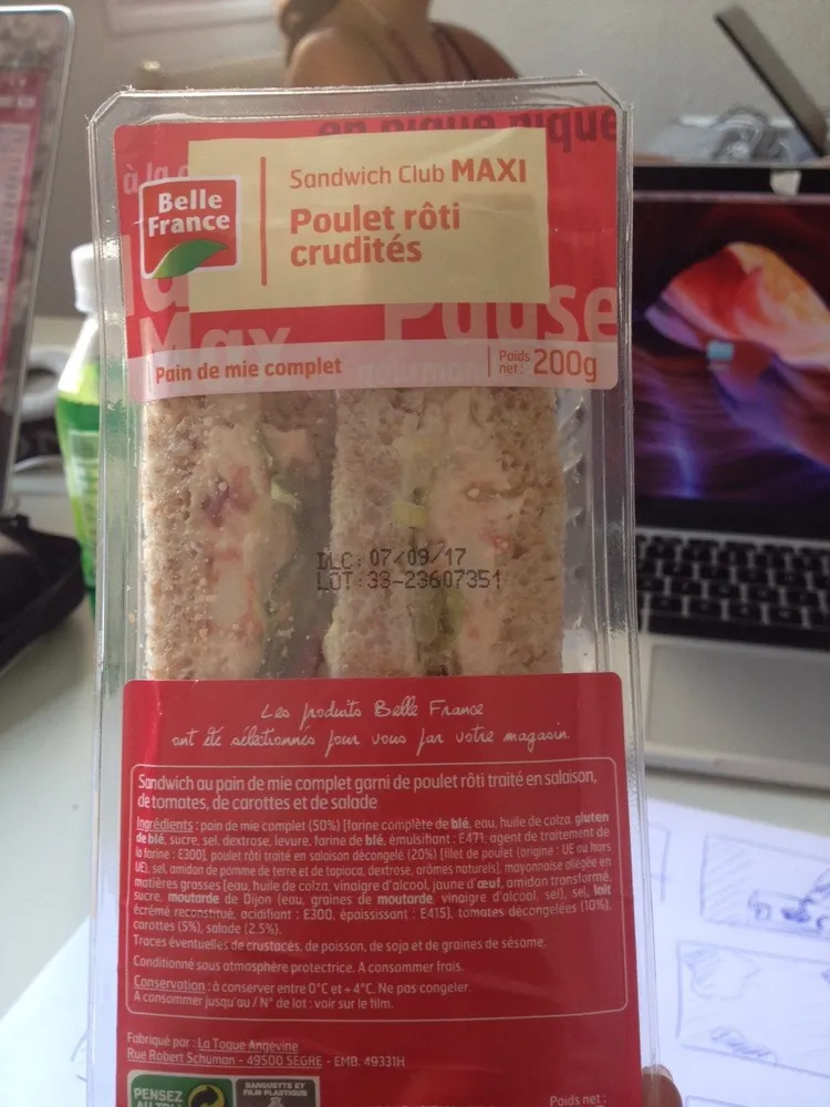 Sandwich Poulet Rôti Salade