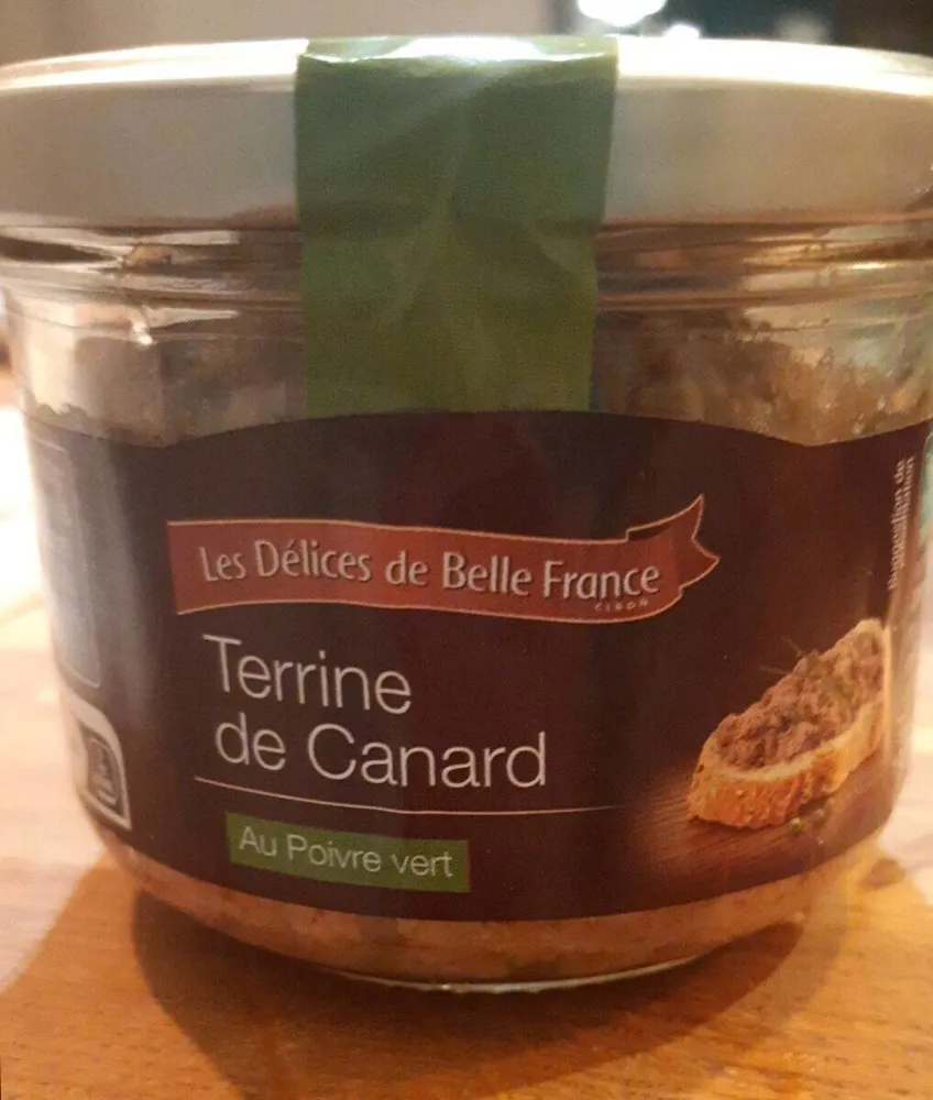 Terrines de canard au poivre vert