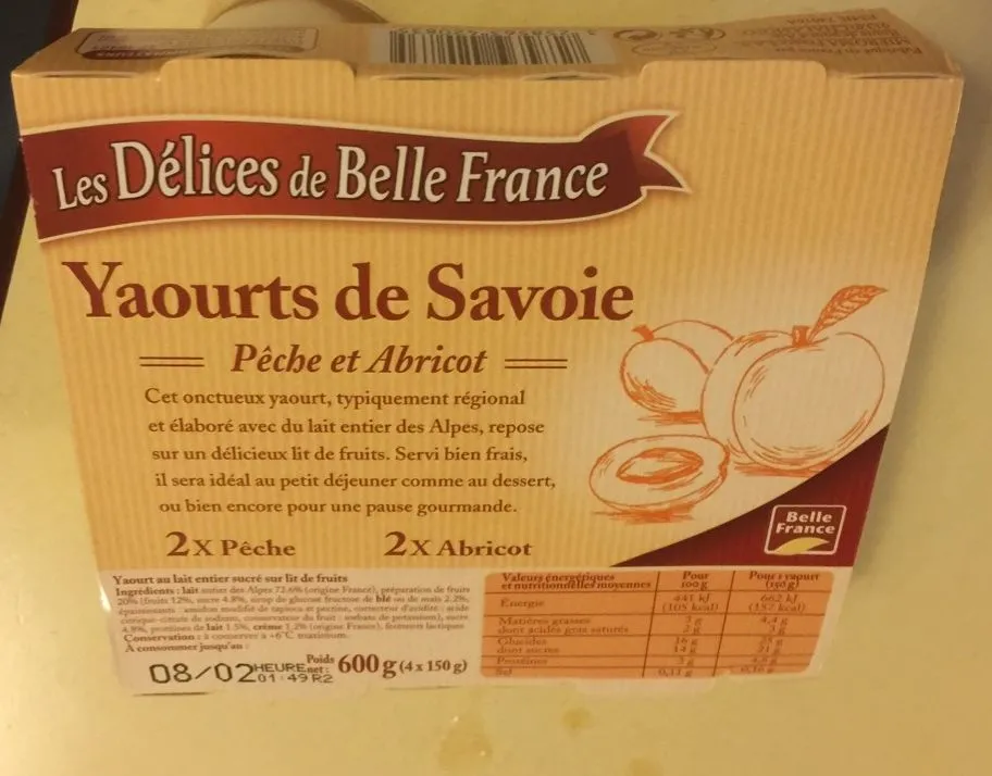 Yaourts de Savoie Pêche et Abricot