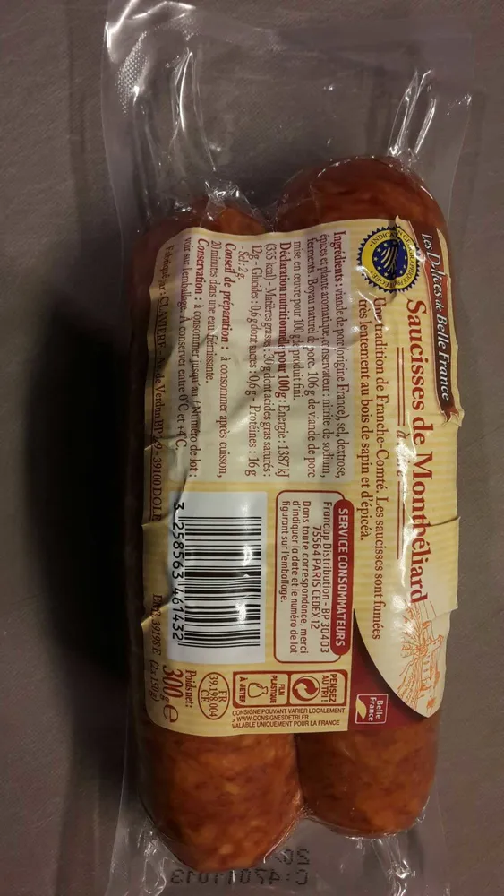 Saucisses de Montbéliard à cuire