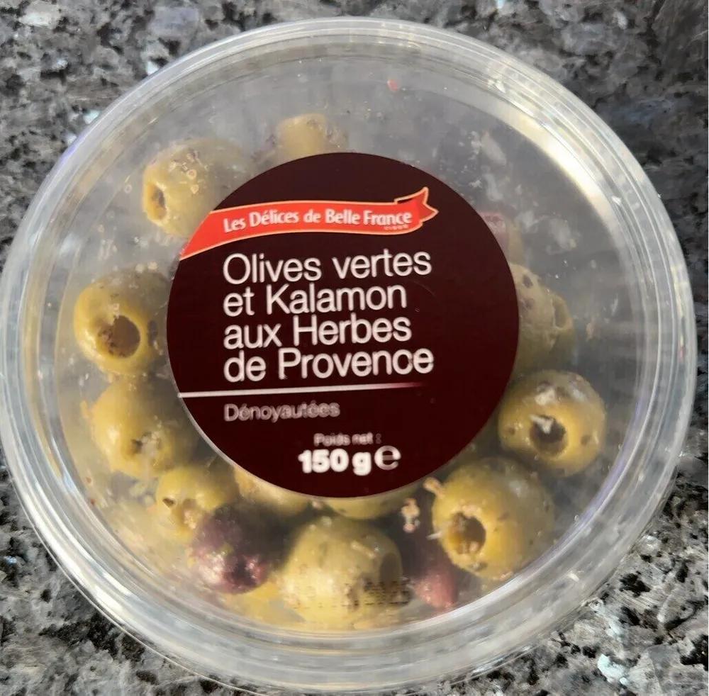 Olives vertes et Kalamon aux Herbes de Provence Dénoyautées