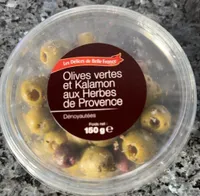 Olives vertes et Kalamon aux Herbes de Provence Dénoyautées