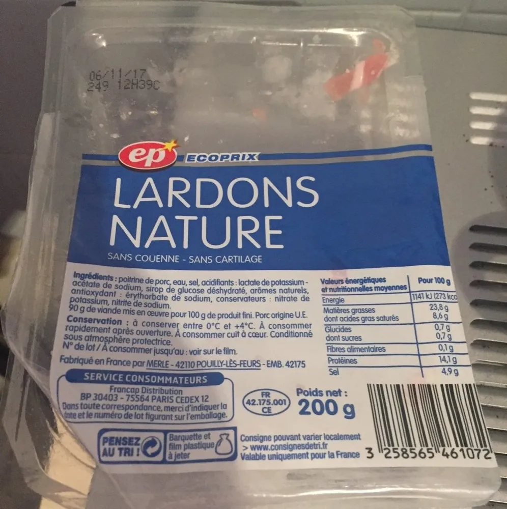 Lardons Nature 200G Ep,