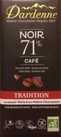 Chocolat Noir 71% au café
