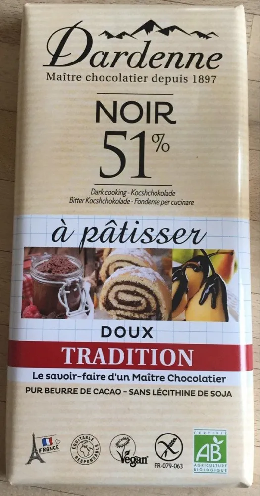 Noir 51% à pâtisser