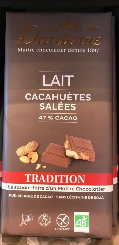 Chocolat lait 47% cacahuète salée