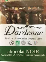 Chocolat noir noisette abricot raisin amandes