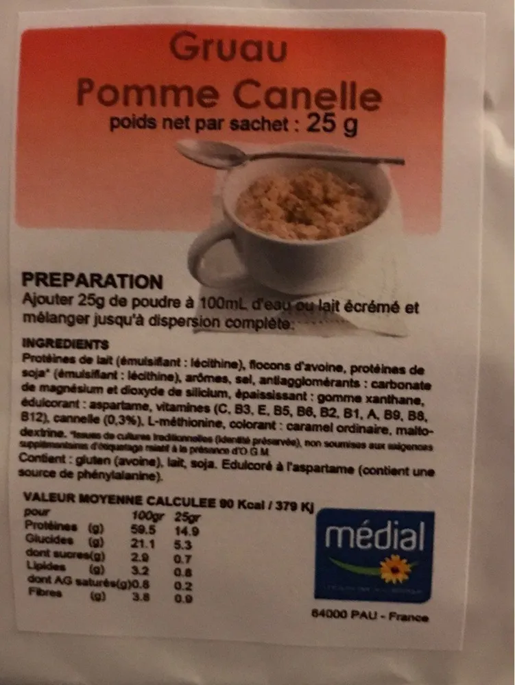 Gruau pomme cannelle